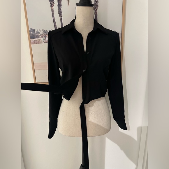 Zara Black Button Down Shirt - Picture 3 of 4